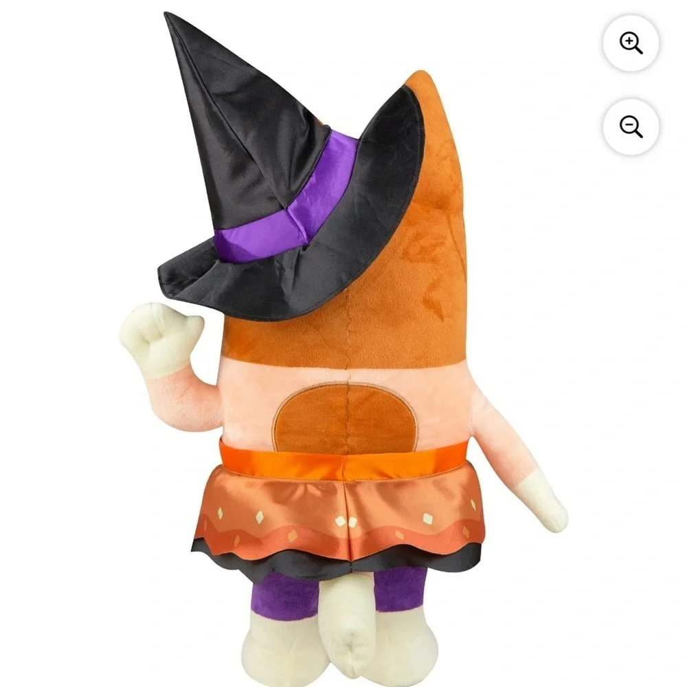 Bluey Bingo Halloween Witch Greeter Plush Statue Decor NEW Orange